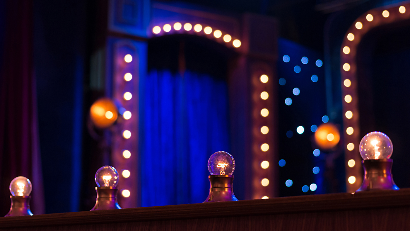Light Bulbs On Stage Light Bulbs On Stage