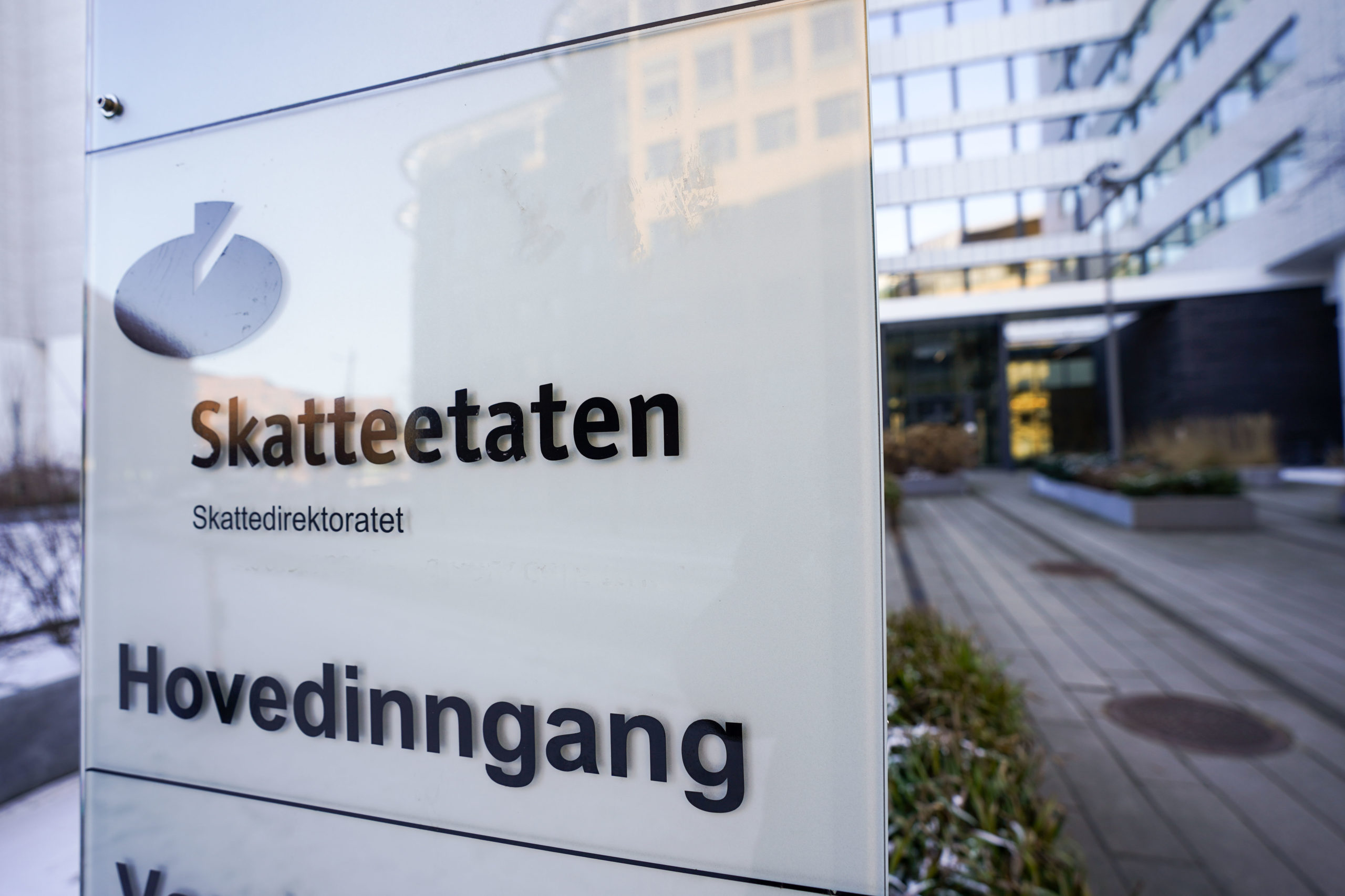 Skatteetaten Oslo 20210127.
Inngangen til Skatteetaten (Skattedirektoratet) ved Helsfyr i Oslo.
Foto: Lise Åserud / NTB